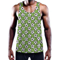 Green Soccer Ball Pattern Print Men's Workout Tank Top