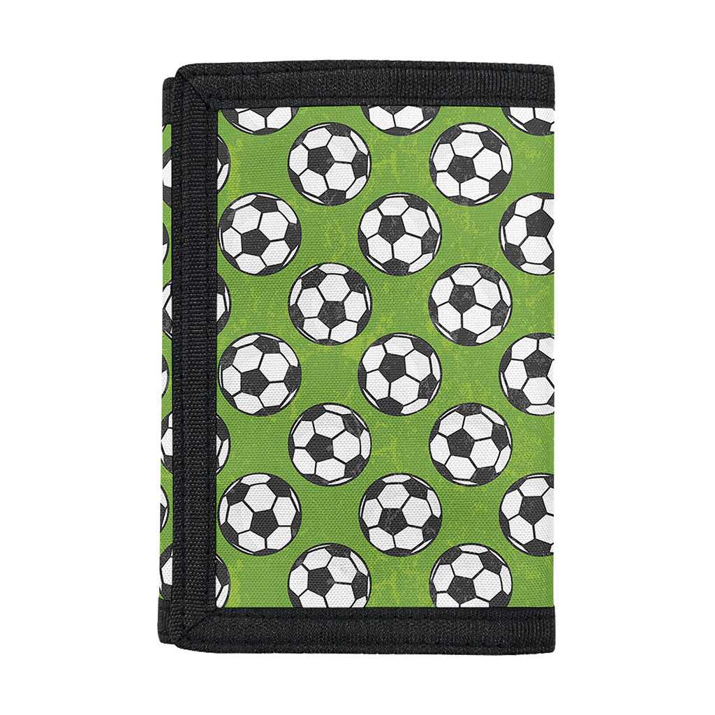 Green Soccer Ball Pattern Print Trifold Wallet