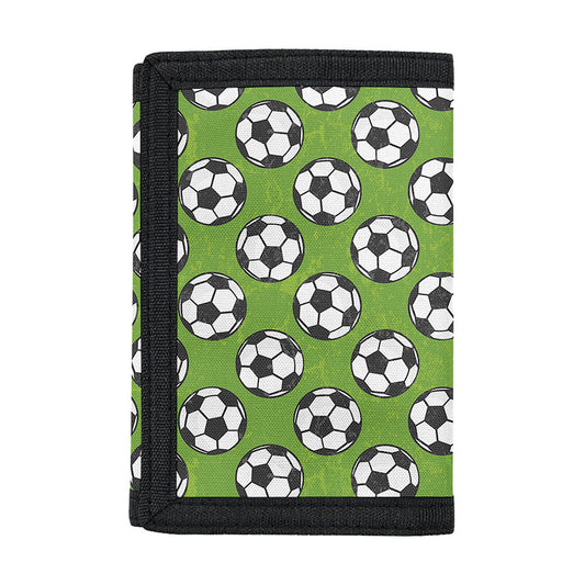 Green Soccer Ball Pattern Print Trifold Wallet