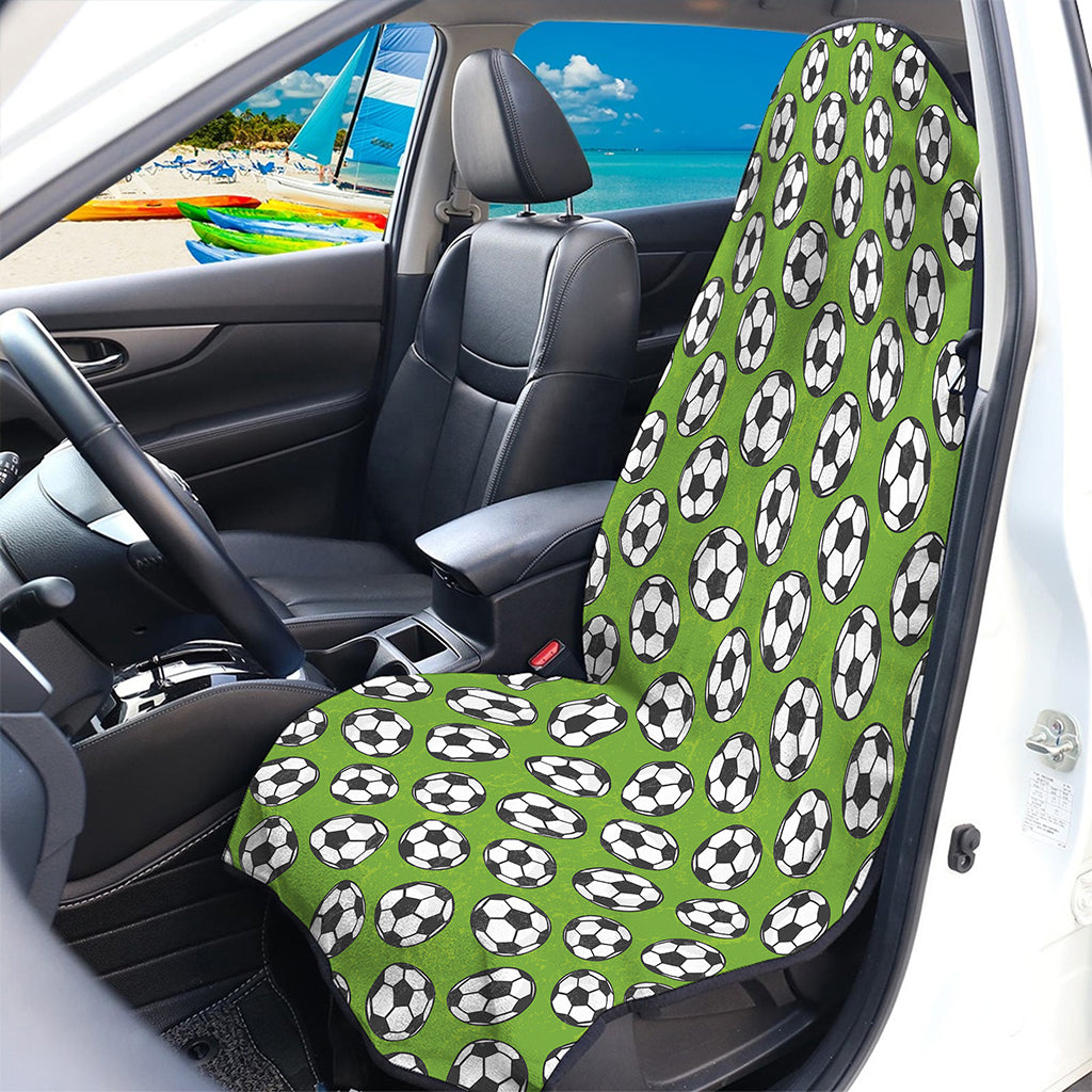 Green Soccer Ball Pattern Print Waterproof Car Seat Cover