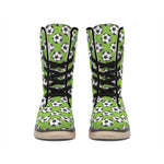 Green Soccer Ball Pattern Print Winter Boots
