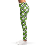 Green Soccer Ball Pattern Print Women's Leggings
