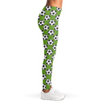 Green Soccer Ball Pattern Print Women's Leggings