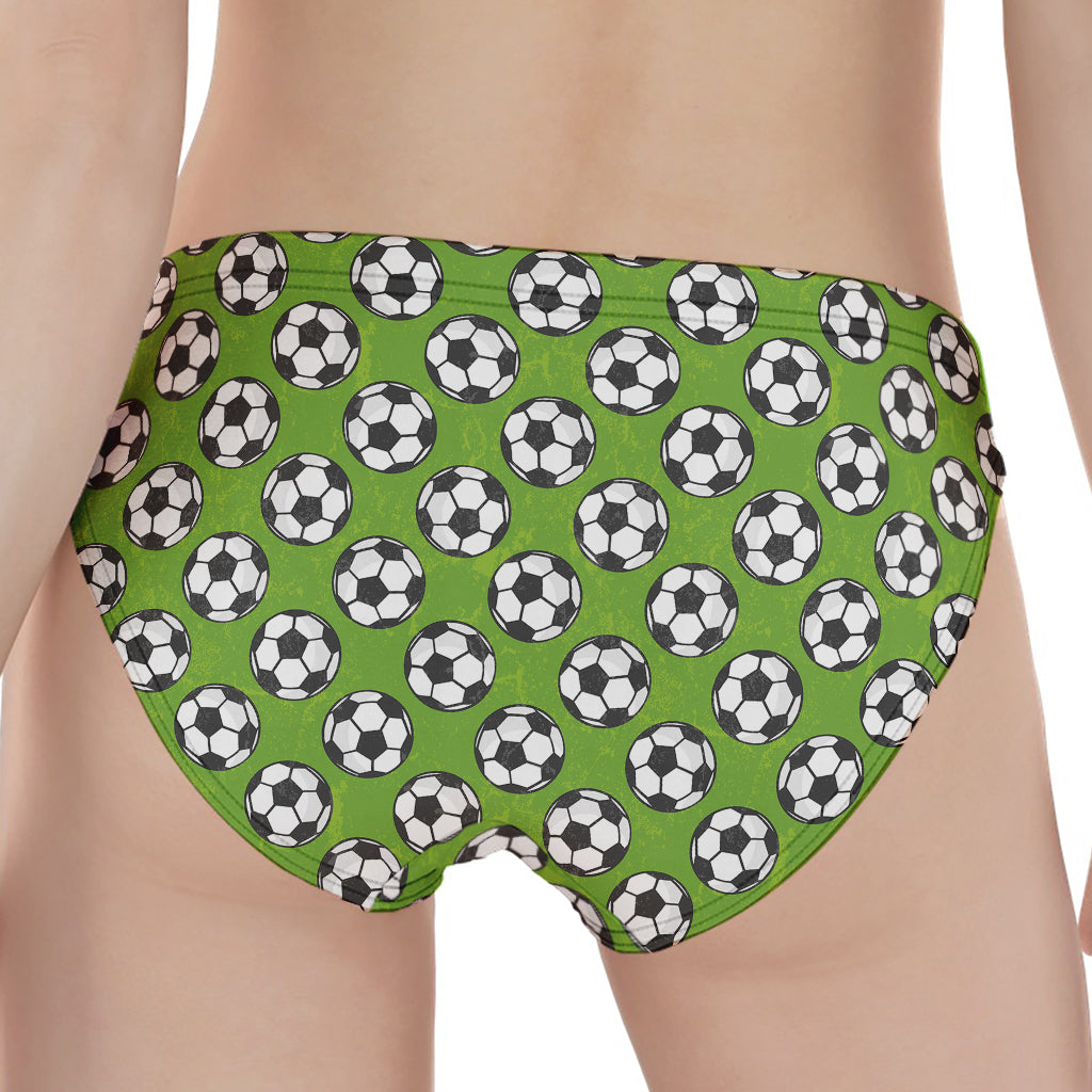 Green Soccer Ball Pattern Print Women's Panties