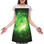 Green Sparkle Galaxy Print Adjustable Apron