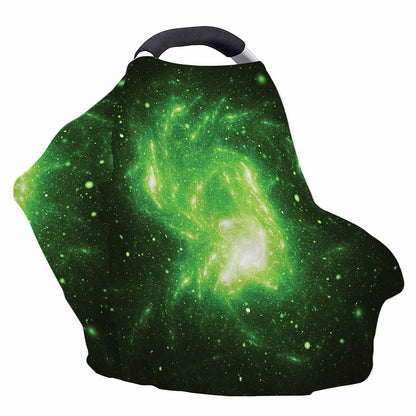 Green Sparkle Galaxy Print Baby Seat Cover