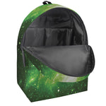 Green Sparkle Galaxy Print Backpack