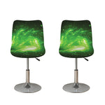 Green Sparkle Galaxy Print Bar Stool Covers