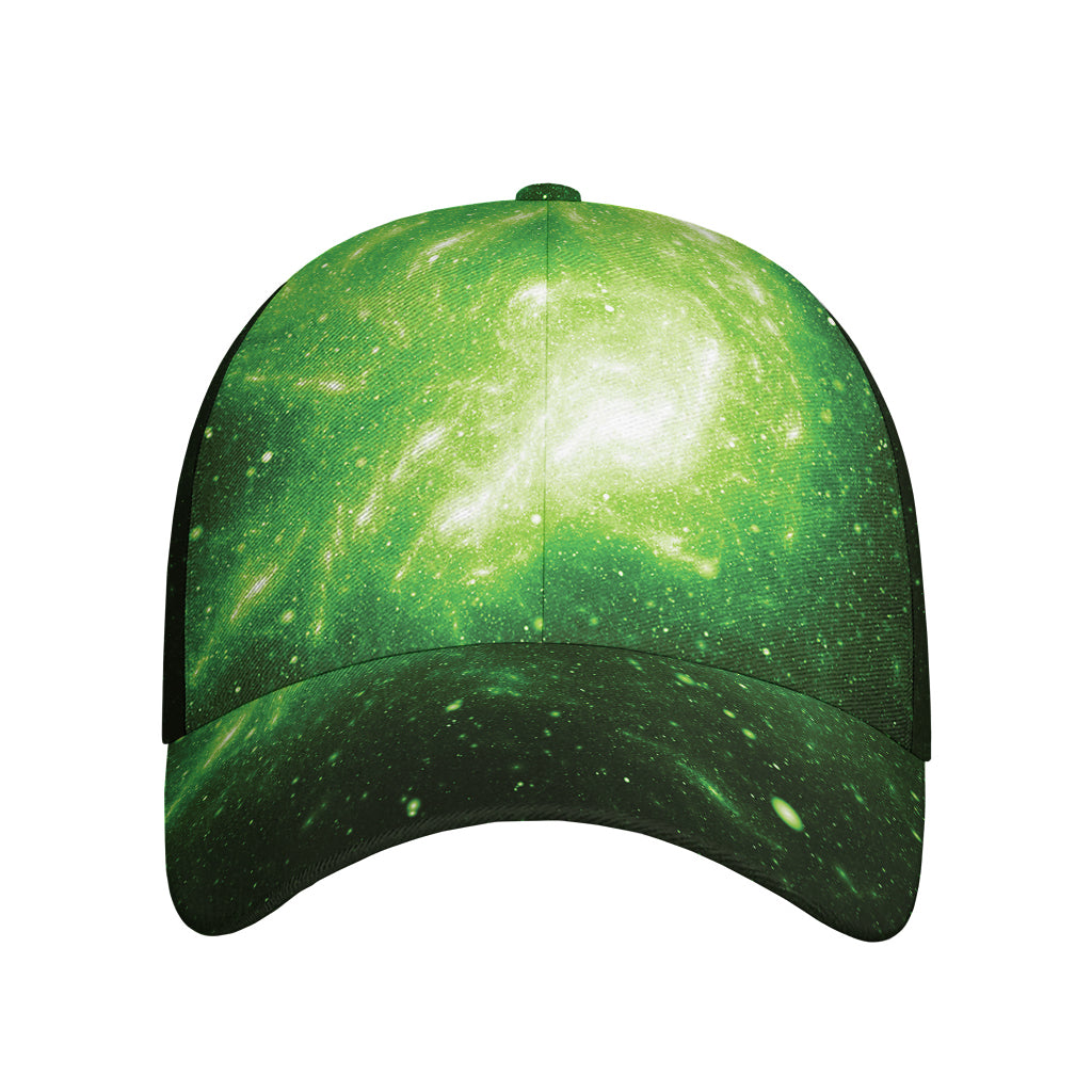 Green Sparkle Galaxy Print Baseball Cap
