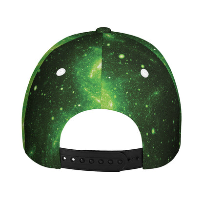 Green Sparkle Galaxy Print Baseball Cap
