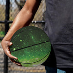 Green Sparkle Galaxy Print Basketball