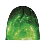 Green Sparkle Galaxy Print Beanie