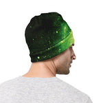 Green Sparkle Galaxy Print Beanie