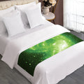 Green Sparkle Galaxy Print Bed Runner