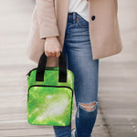 Green Sparkle Galaxy Print Bible Tote Bag