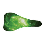 Green Sparkle Galaxy Print Bicycle Seat Cover