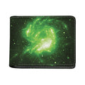 Green Sparkle Galaxy Print Bifold Wallet