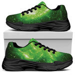 Green Sparkle Galaxy Print Black Chunky Shoes