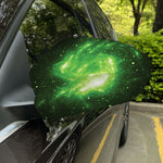 Green Sparkle Galaxy Print Car Side Mirror Covers