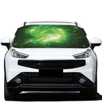 Green Sparkle Galaxy Print Car Windshield Snow Cover