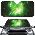 Green Sparkle Galaxy Print Car Windshield Sun Shade