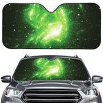 Green Sparkle Galaxy Print Car Windshield Sun Shade