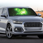 Green Sparkle Galaxy Print Car Windshield Sun Shade