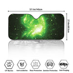 Green Sparkle Galaxy Print Car Windshield Sun Shade