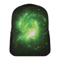 Green Sparkle Galaxy Print Casual Backpack