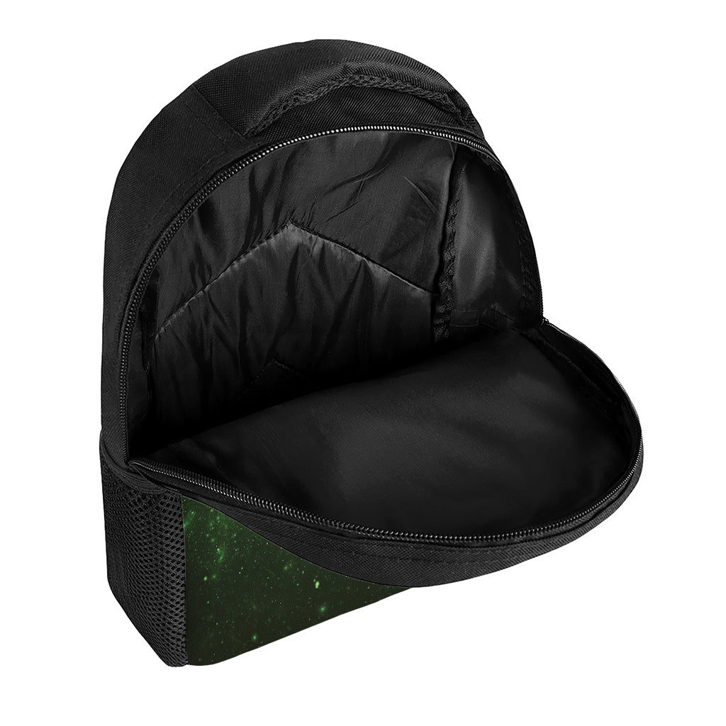 Green Sparkle Galaxy Print Casual Backpack