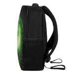 Green Sparkle Galaxy Print Casual Backpack