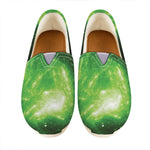 Green Sparkle Galaxy Print Casual Shoes