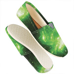 Green Sparkle Galaxy Print Casual Shoes