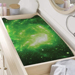 Green Sparkle Galaxy Print Changing Pad Cover
