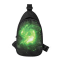 Green Sparkle Galaxy Print Sling Bag