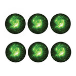 Green Sparkle Galaxy Print Coaster Set