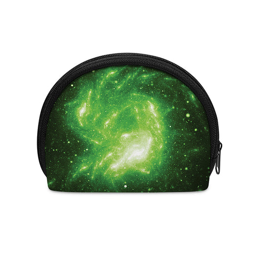 Green Sparkle Galaxy Print Coin Purse