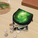Green Sparkle Galaxy Print Coin Purse