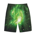 Green Sparkle Galaxy Print Cotton Shorts