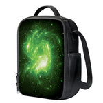 Green Sparkle Galaxy Print Crossbody Lunch Bag