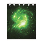 Green Sparkle Galaxy Print Curtain