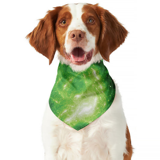 Green Sparkle Galaxy Print Dog Bandana