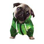 Green Sparkle Galaxy Print Dog Zip Up Hoodie