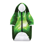 Green Sparkle Galaxy Print Dog Zip Up Hoodie