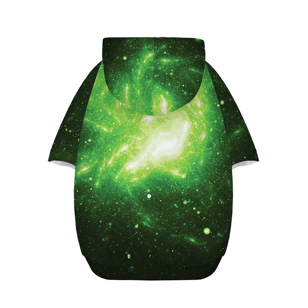 Green Sparkle Galaxy Print Dog Zip Up Hoodie