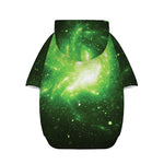 Green Sparkle Galaxy Print Dog Zip Up Hoodie