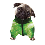 Green Sparkle Galaxy Print Dog Zip Up Jacket