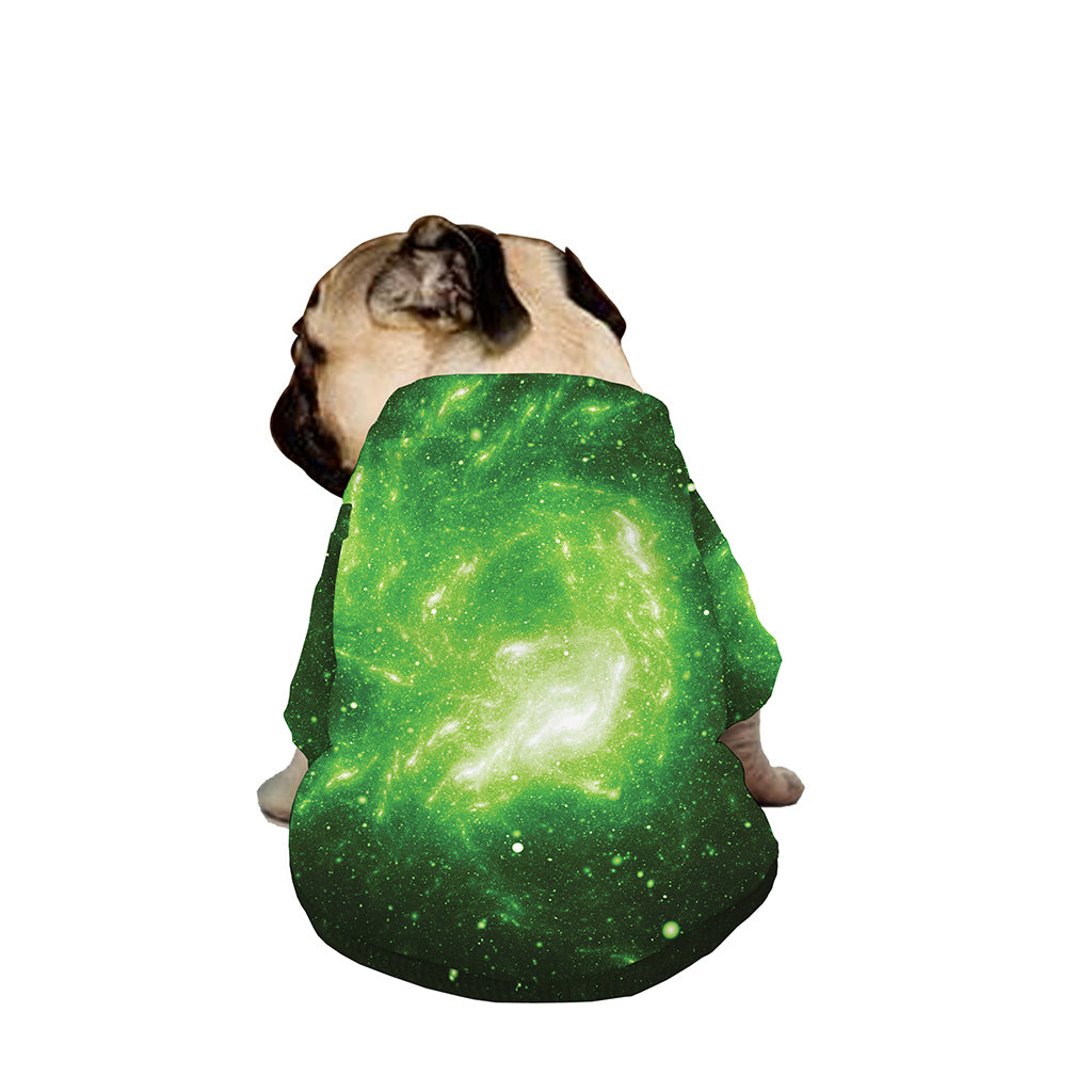 Green Sparkle Galaxy Print Dog Zip Up Jacket