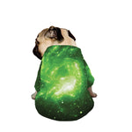 Green Sparkle Galaxy Print Dog Zip Up Jacket