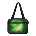 Green Sparkle Galaxy Print Double Strap Bible Bag